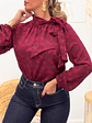 Blusa Bordô com Detalhe de Laço no Pescoço - vignette 1