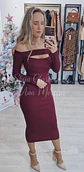 Vestido Midi com Abertura no Peito - TU - Thumbnail 4