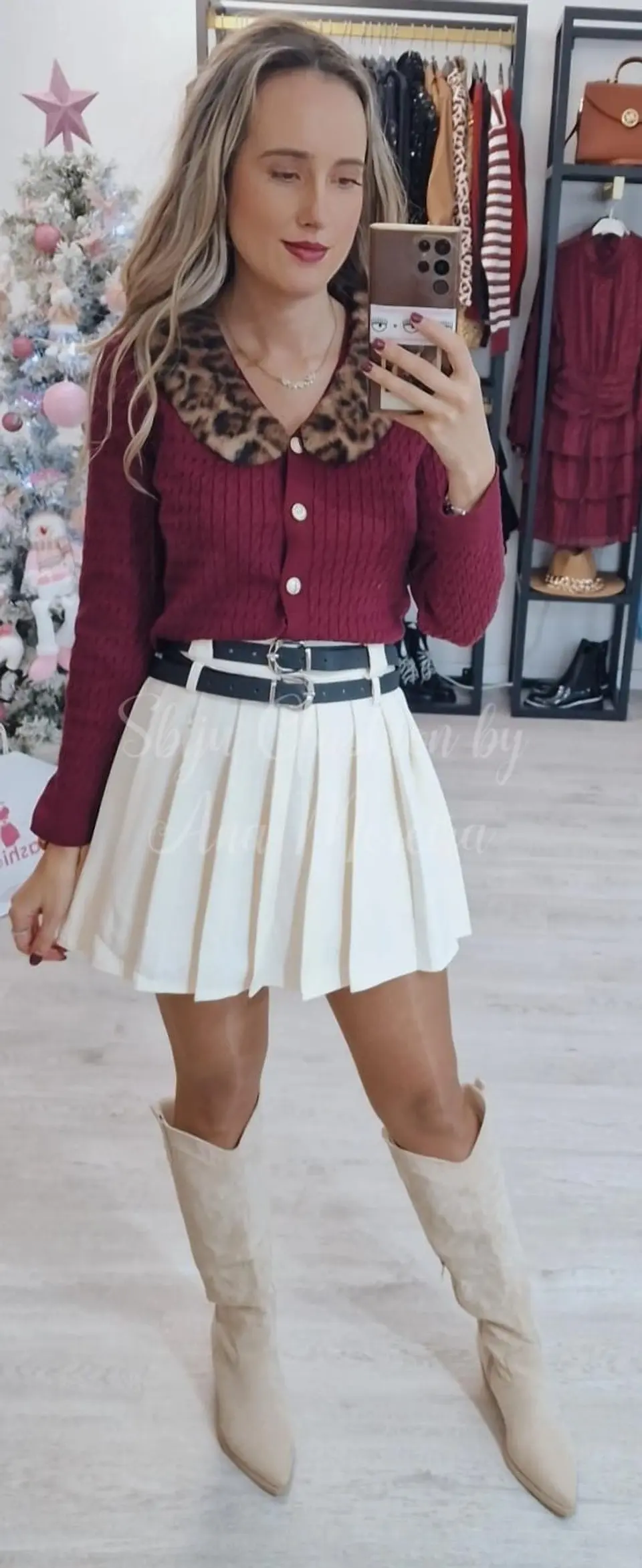 Casaco de Malha com Pêlo da Gola Removível  3