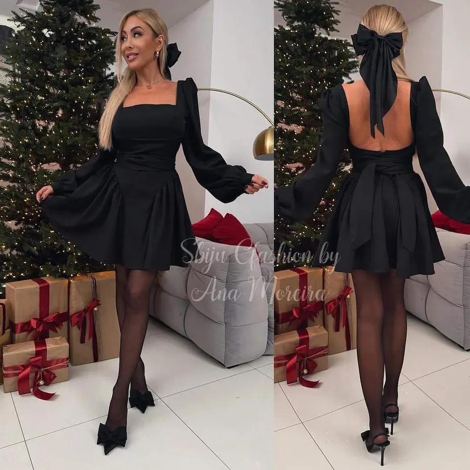  Vestido com Decote nas Costas, Laço e Copa Integrada 1