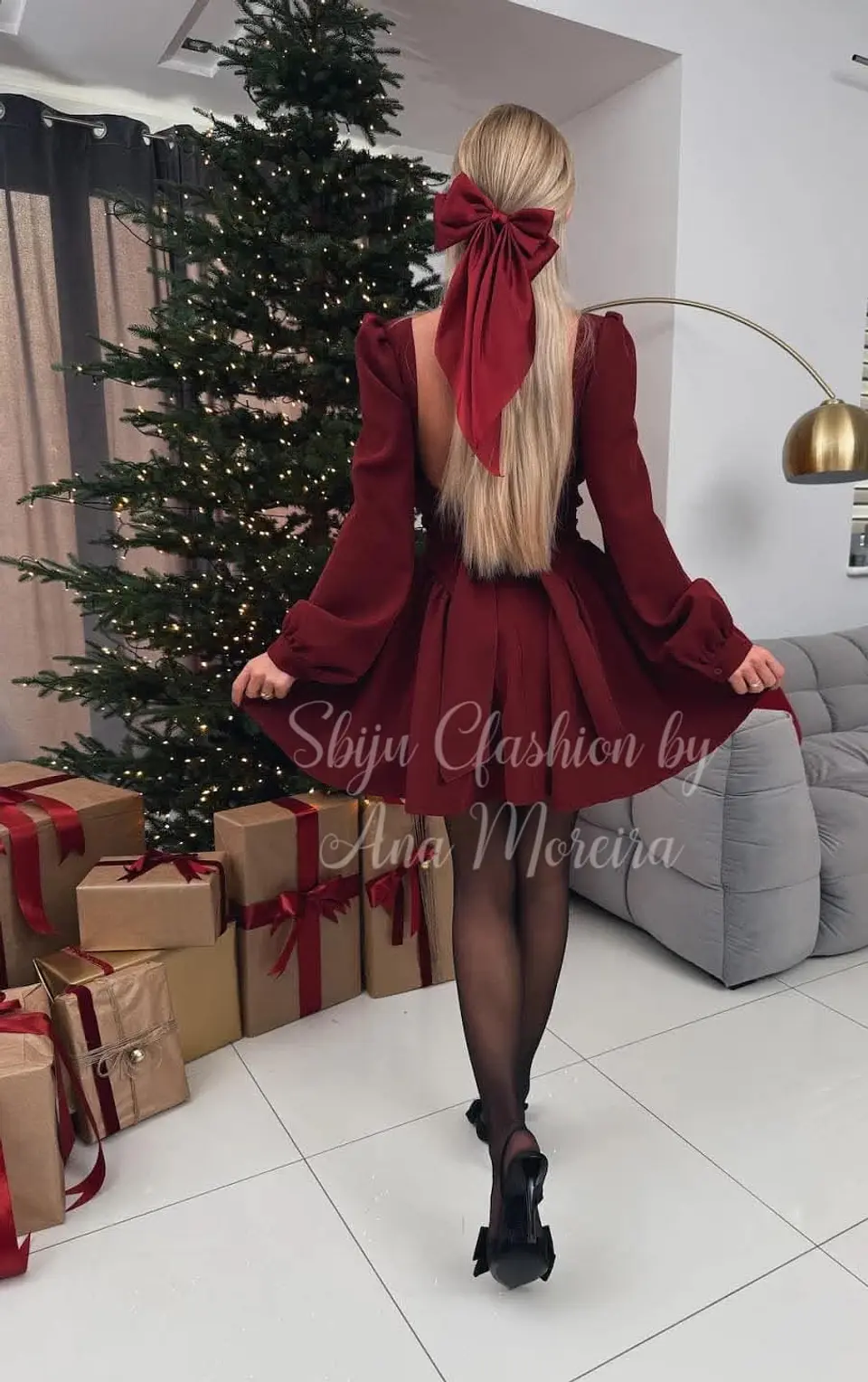  Vestido com Decote nas Costas, Laço e Copa Integrada 9