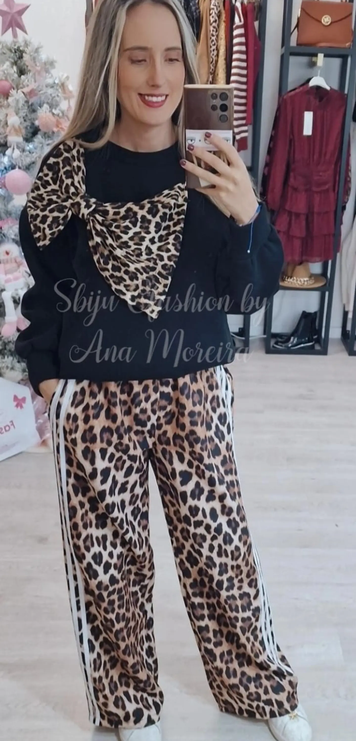 Camisola com Laço em Padrão Leopardo - TU 3