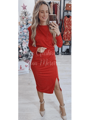 Vestido Midi com Brilhantes