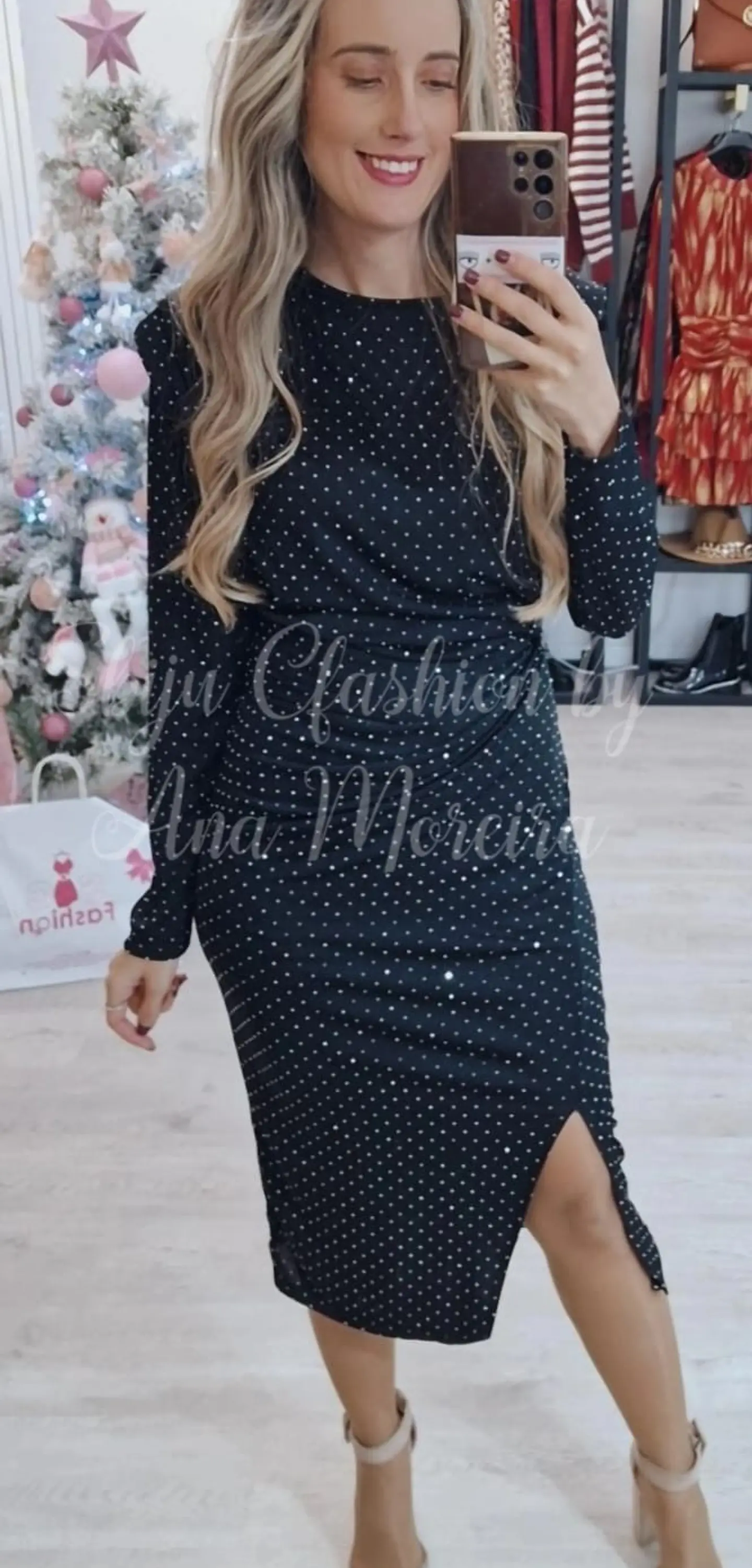 Vestido Midi com Brilhantes 11