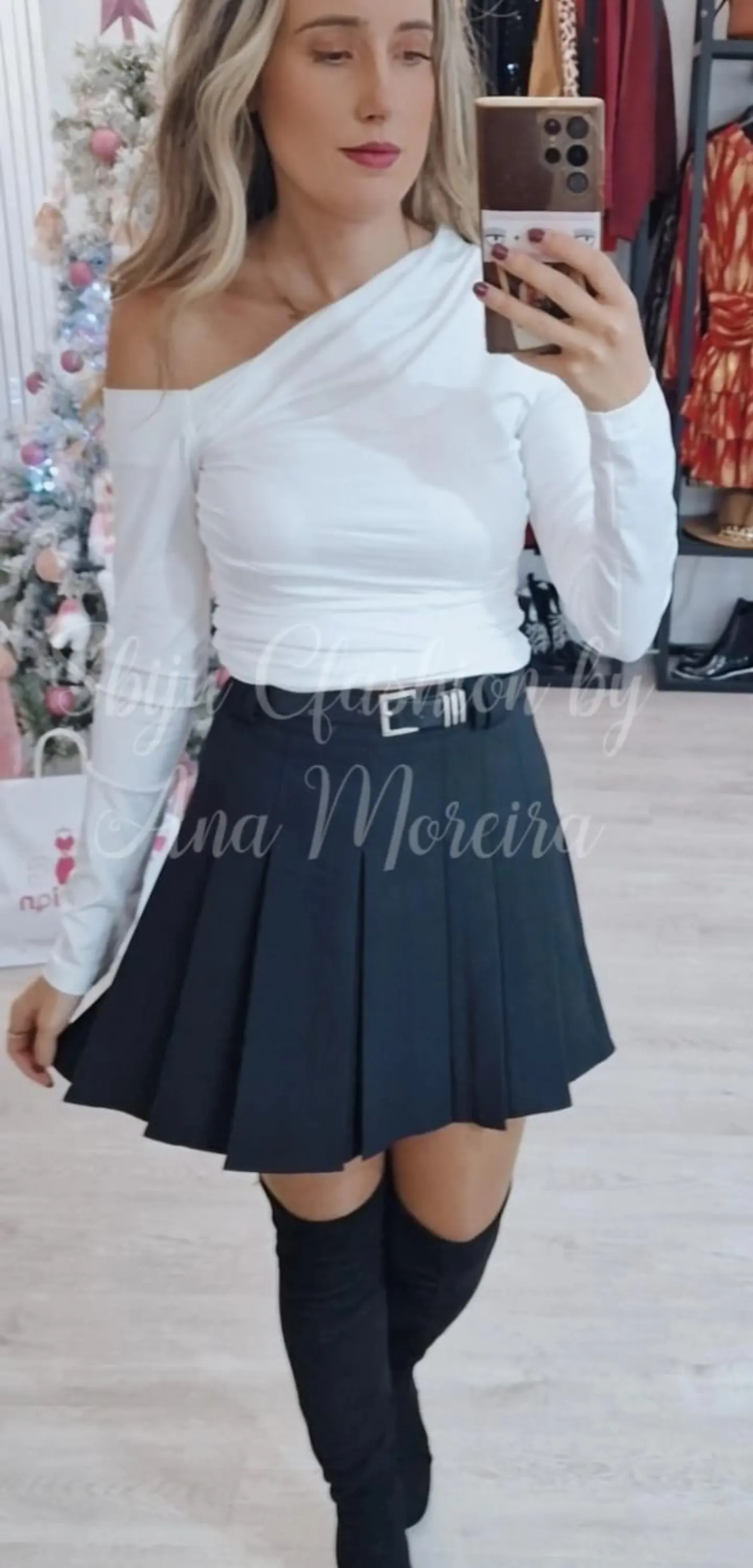 Saia-Calção com Pregas e Cinto Incluído 1