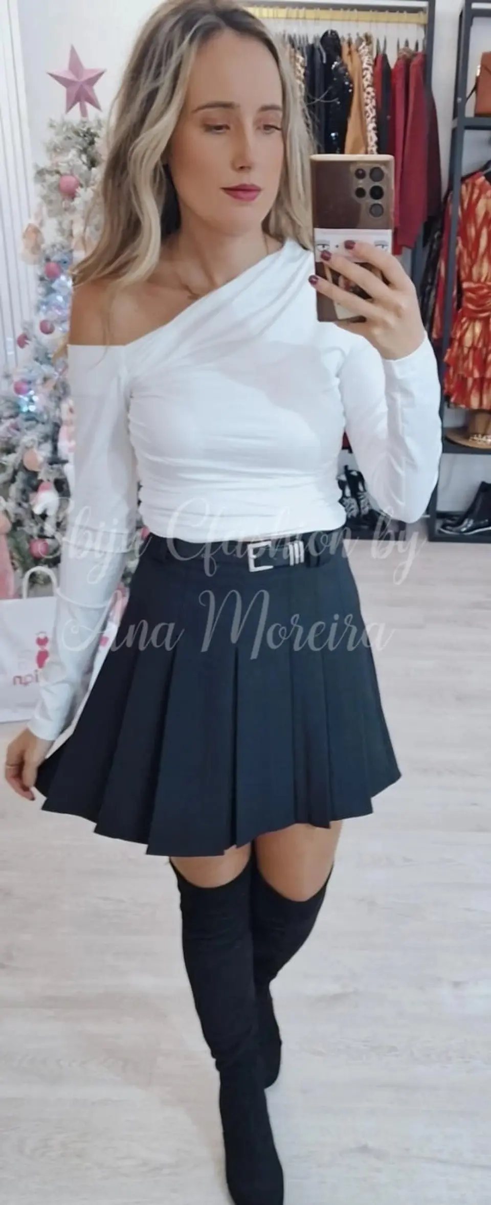 Saia-Calção com Pregas e Cinto Incluído 1