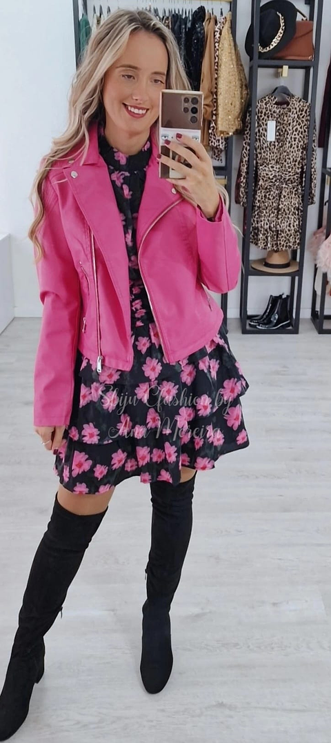 Casaca em EcoPele Rosa 