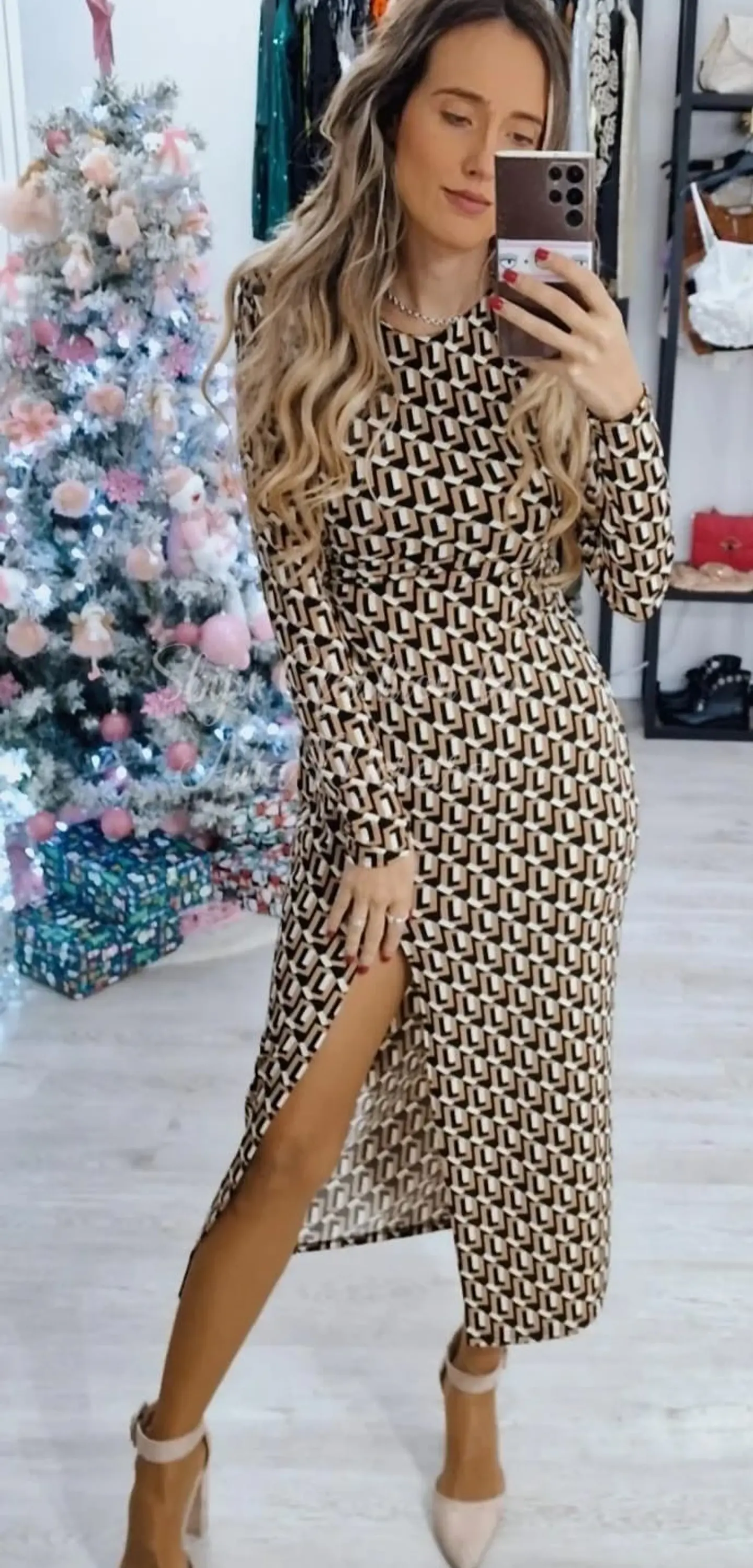 Vestido Midi Estampado - TU 6