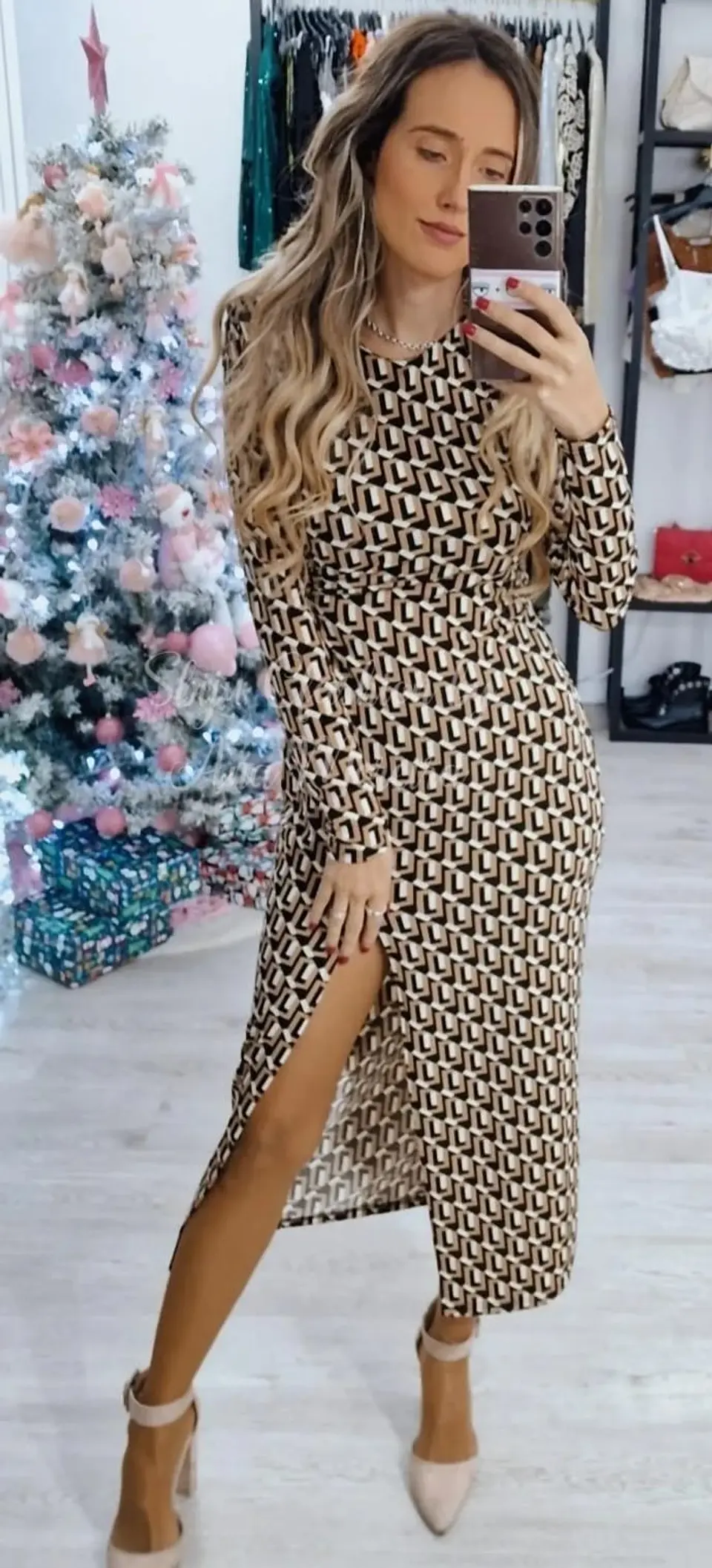 Vestido Midi Estampado - TU 6