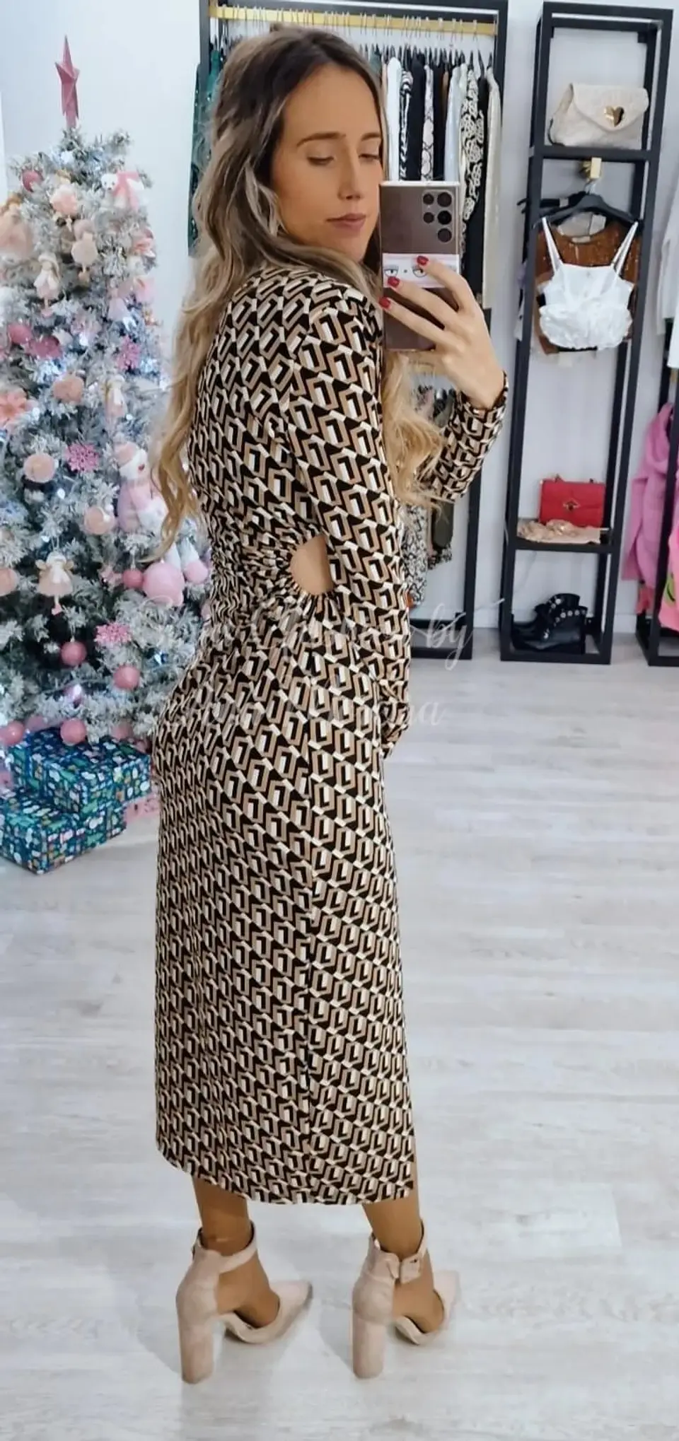 Vestido Midi Estampado - TU 7