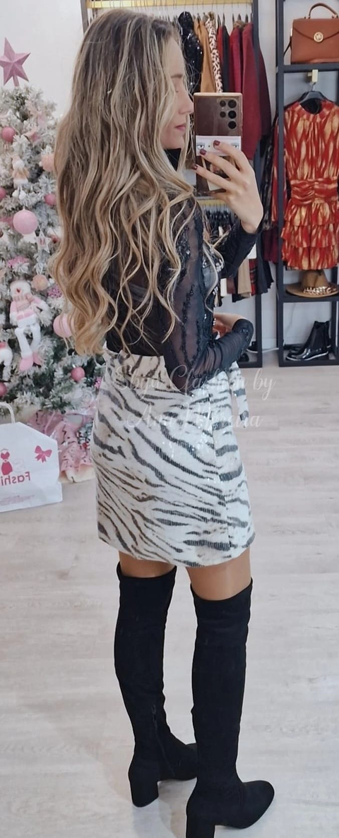 Saia de Lantejoulas com Cinto