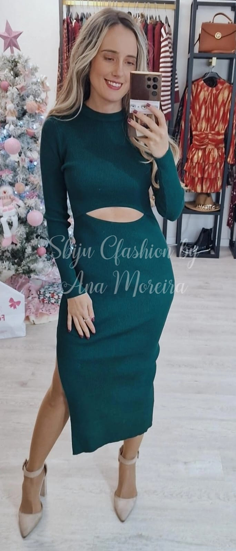 Vestido com Abertura na Barriga - TU