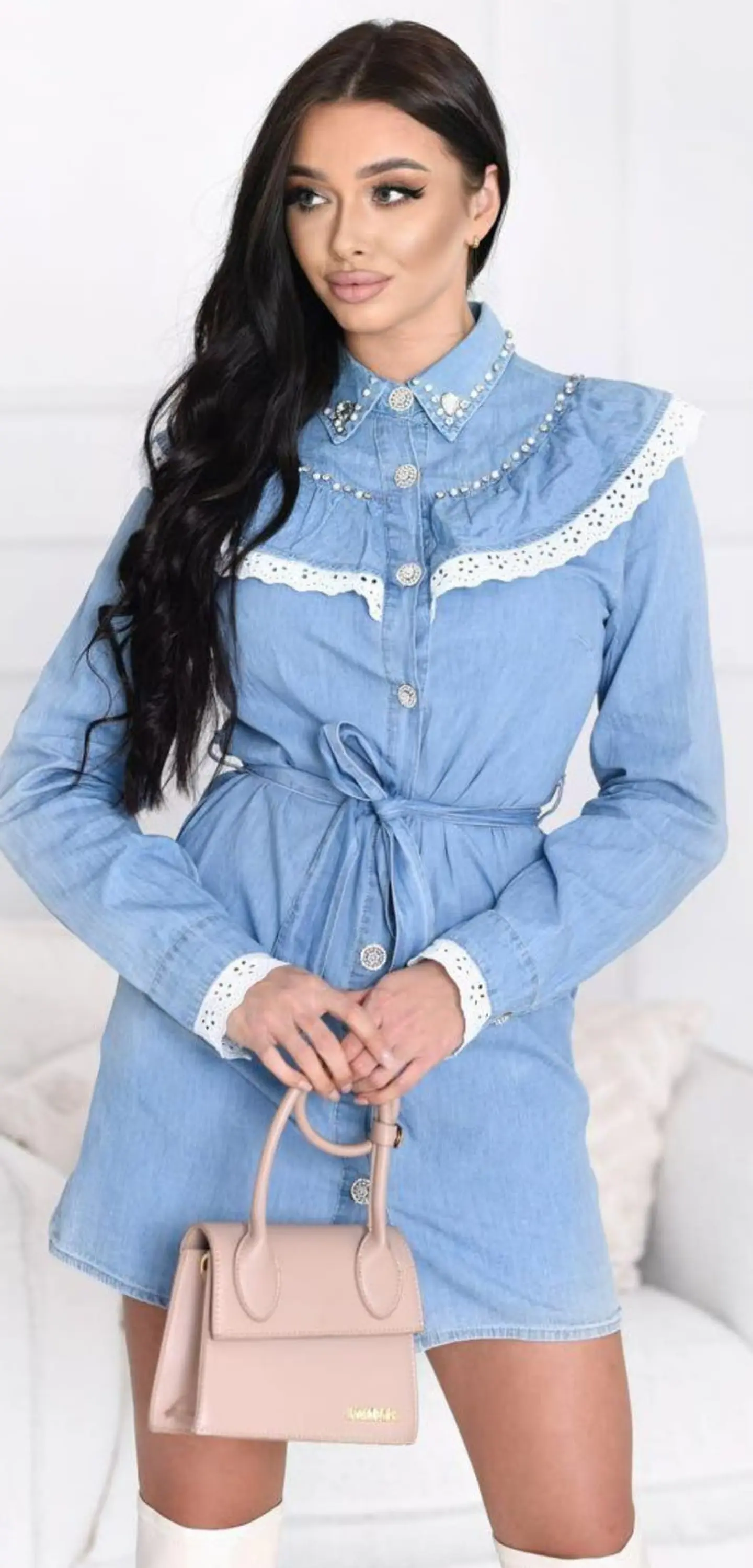 Vestido de Ganga com Cinto 1