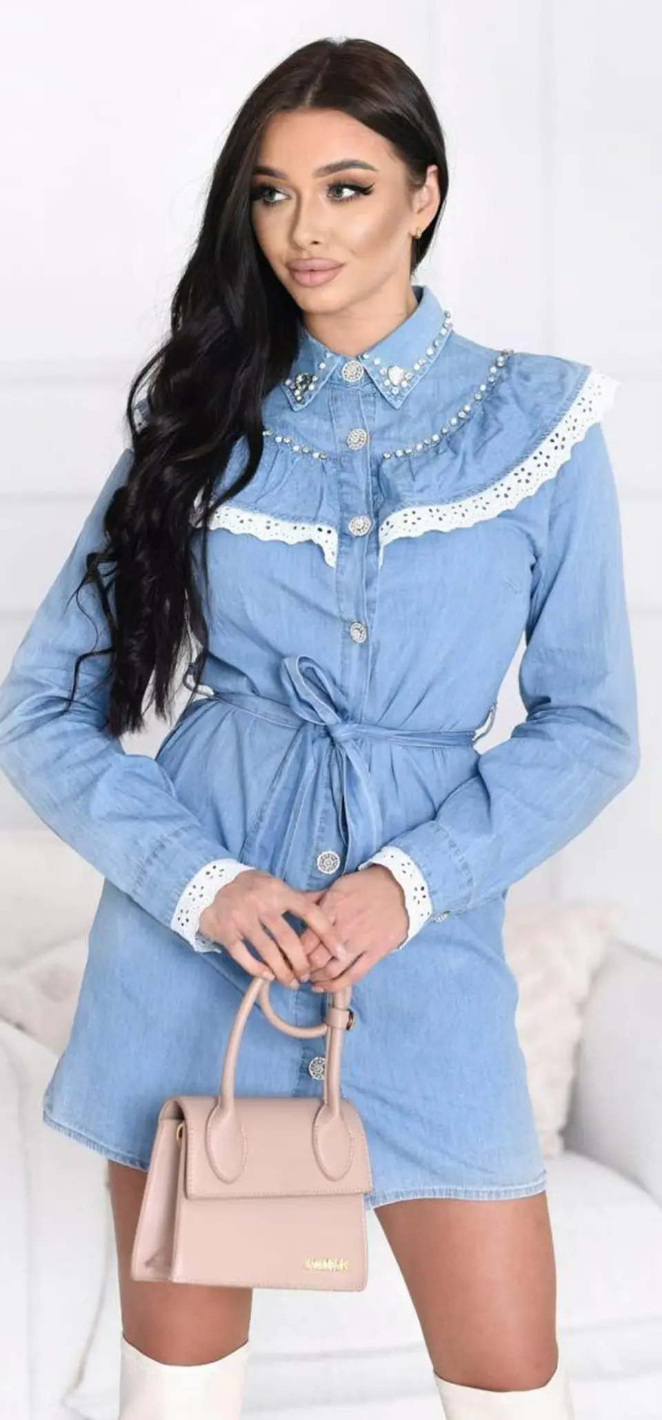 Vestido de Ganga com Cinto 1