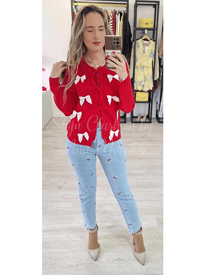 Cardigan com Detalhe de Laços