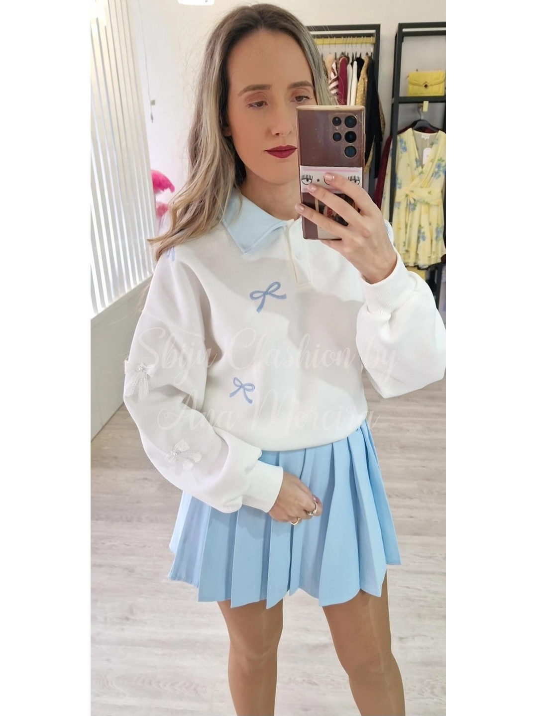 Camisola com Laços Azuis 4