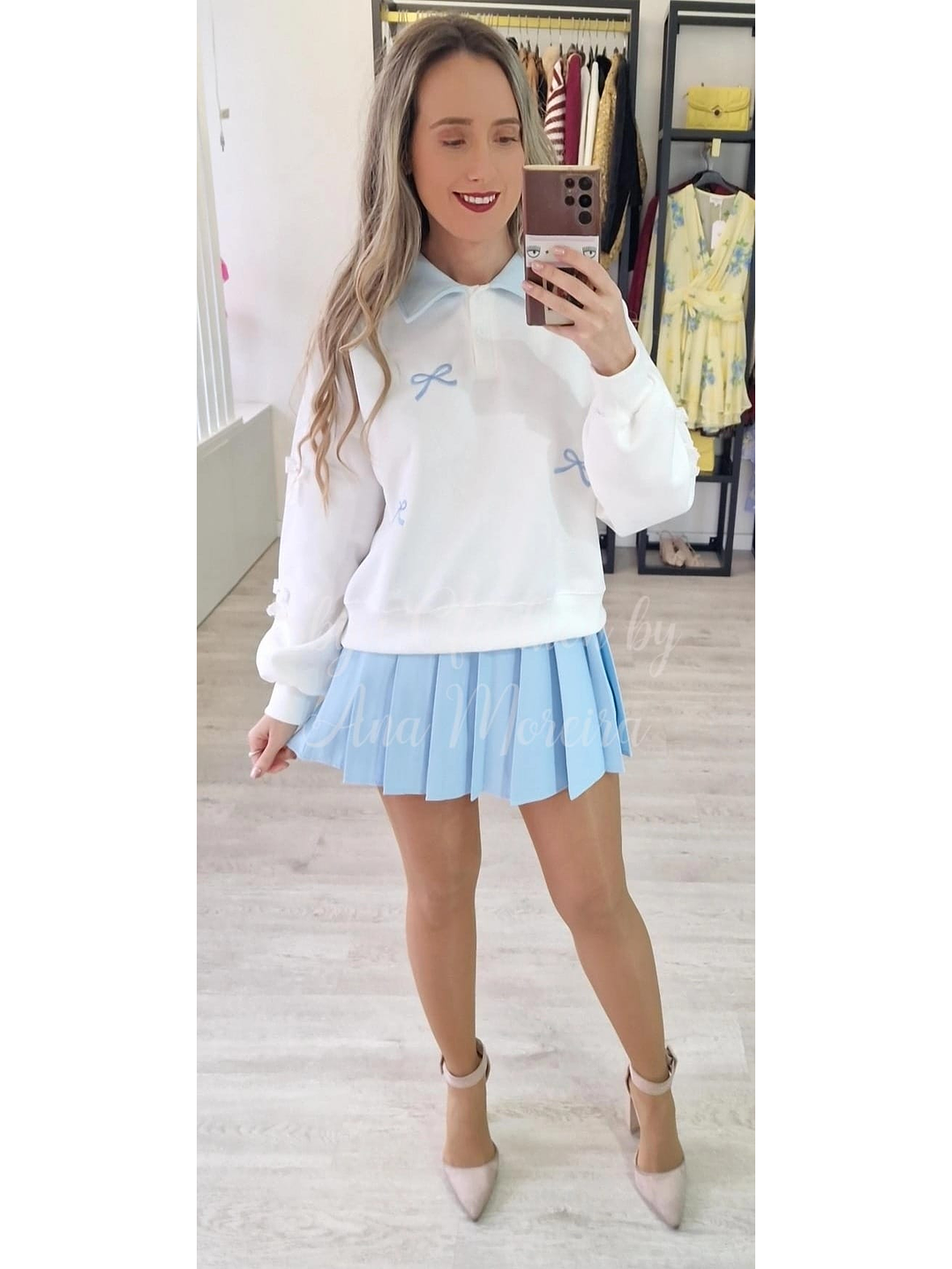 Camisola com Laços Azuis 7