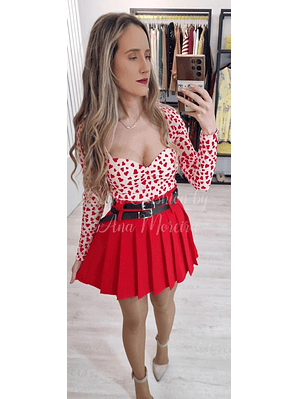 Body com Copa Estampado de Corações
