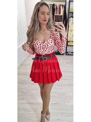 Body com Copa Estampado de Corações