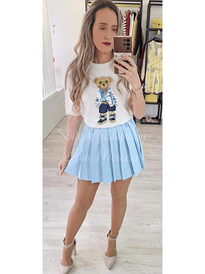 Saia-calção com pregas