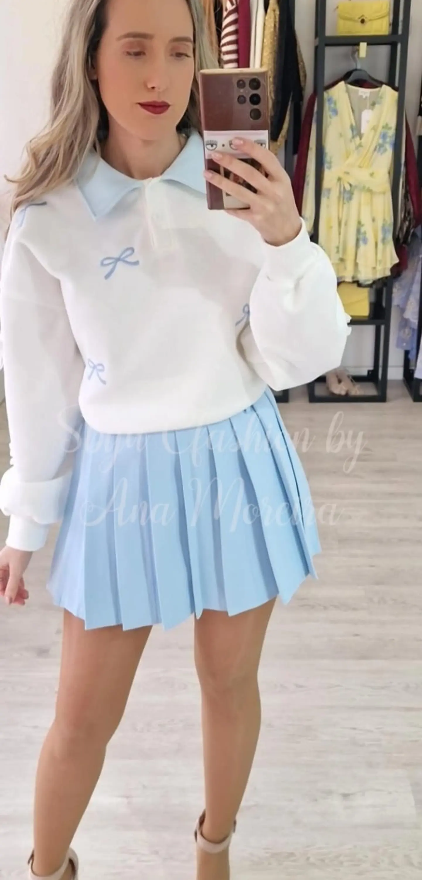 Saia-calção com pregas 3