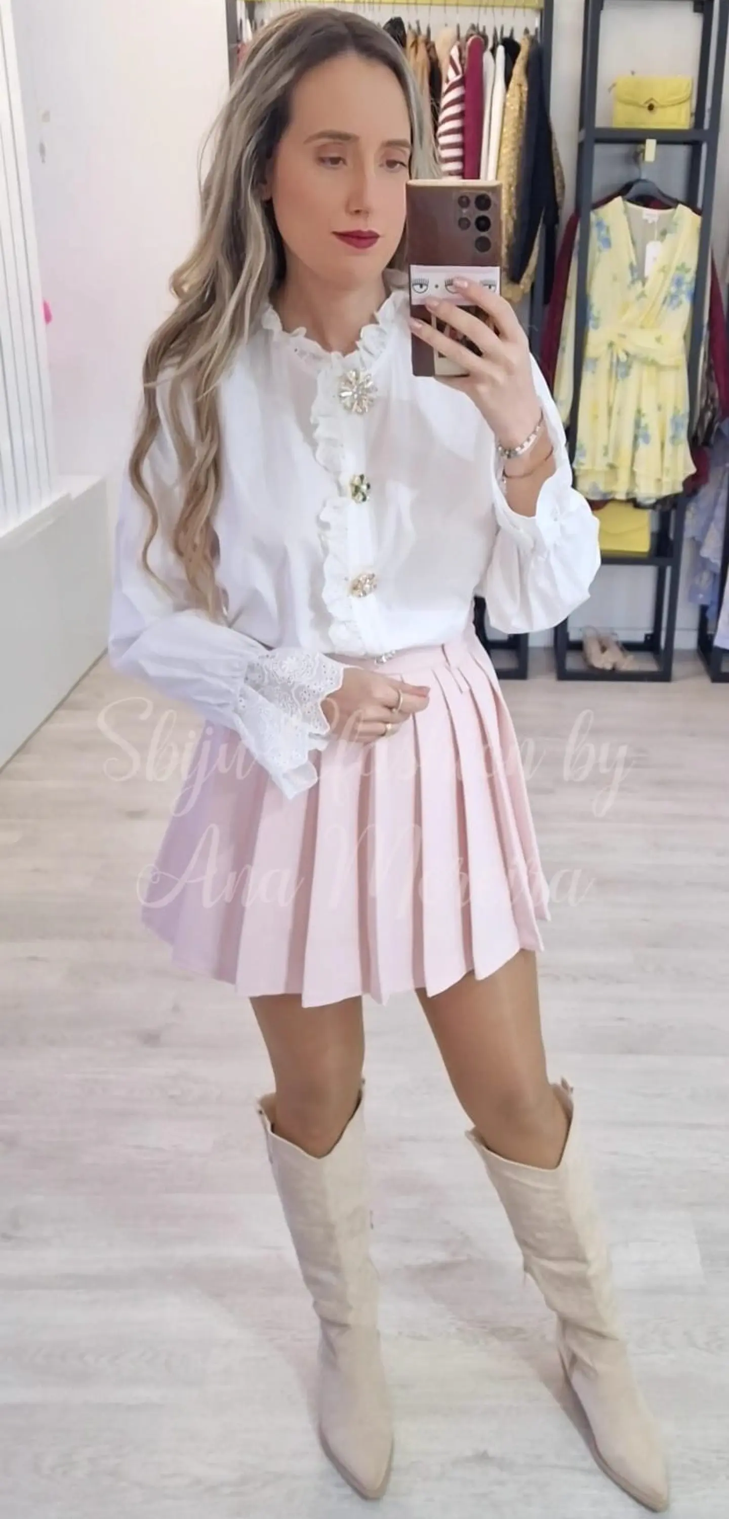 Saia-calção com pregas 8