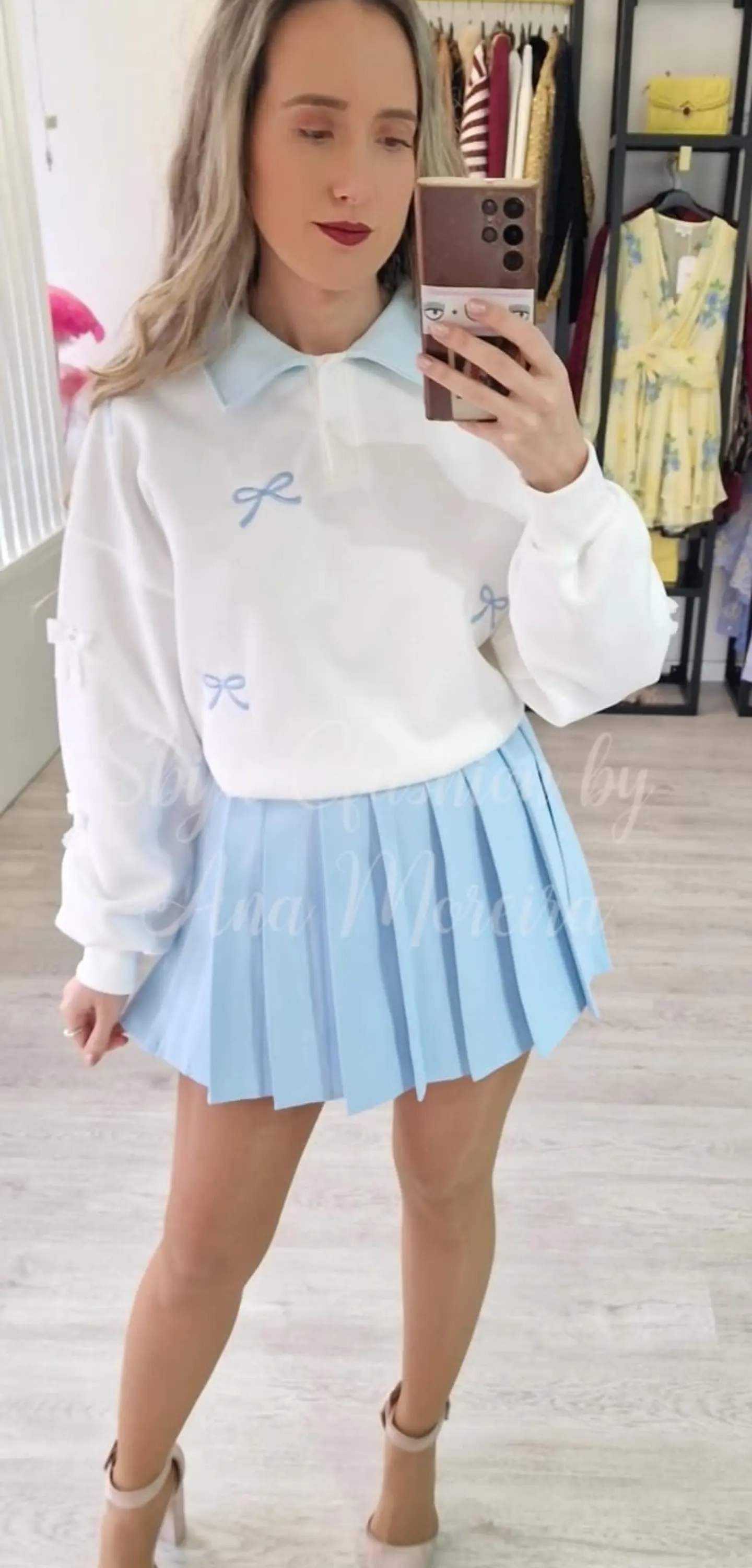 Saia-calção com pregas 4