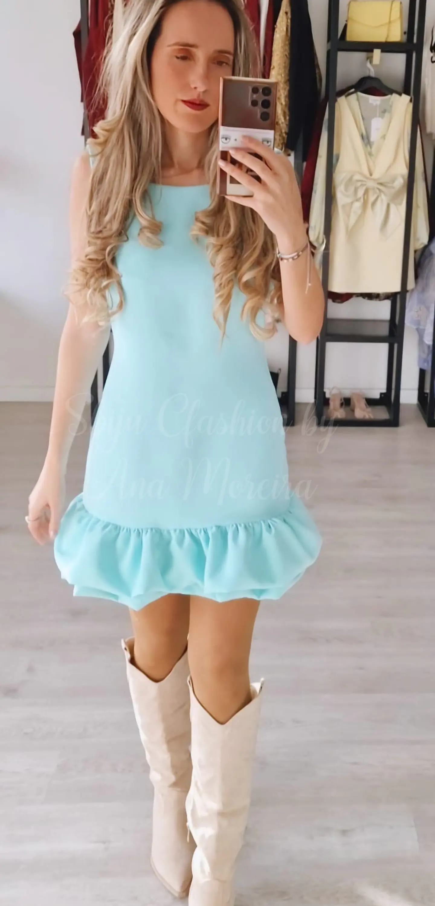 Vestido com Folho Calção Interior 7