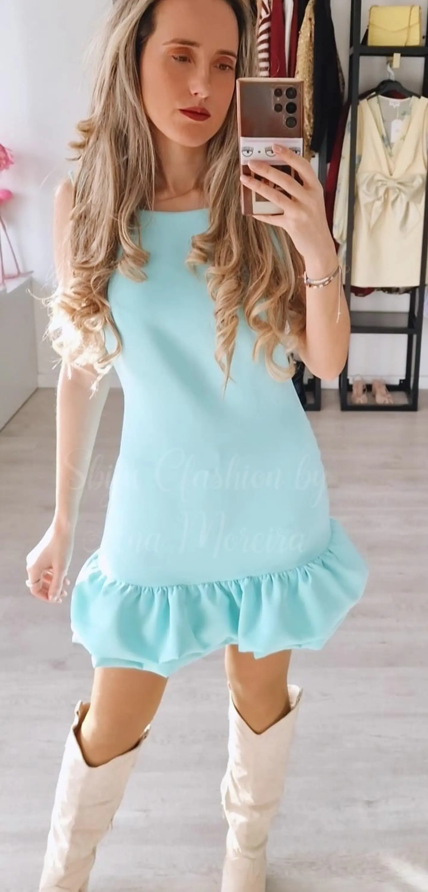 Vestido com Folho Calção Interior 8