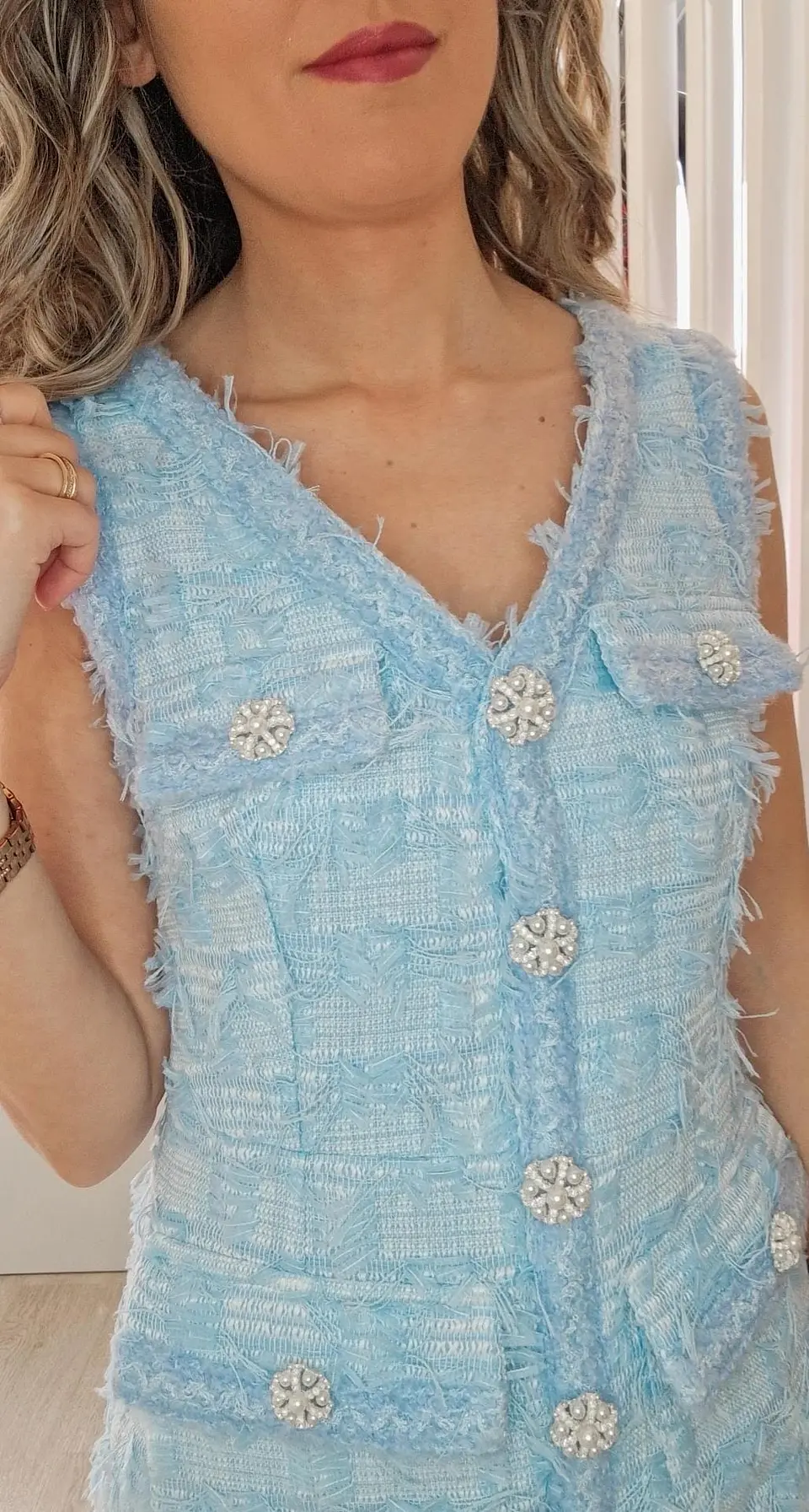 Vestido com Botões com Detalhes em Pérolas 6