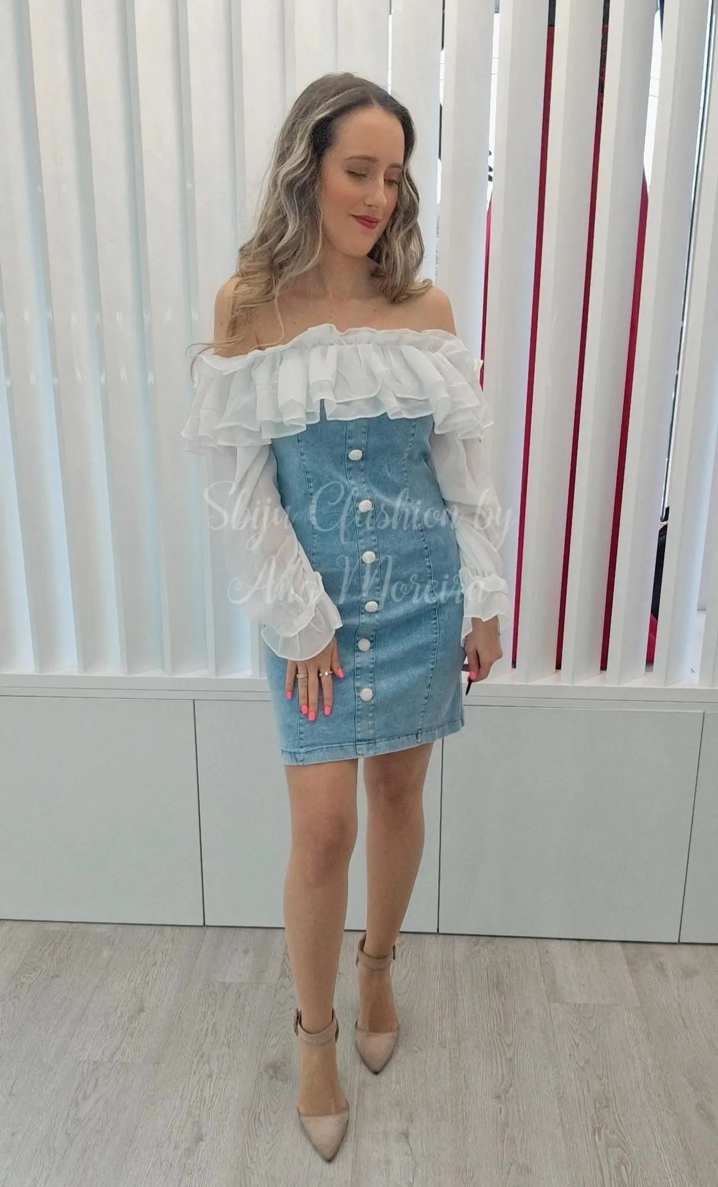 Vestido de Ganga com Folho  4