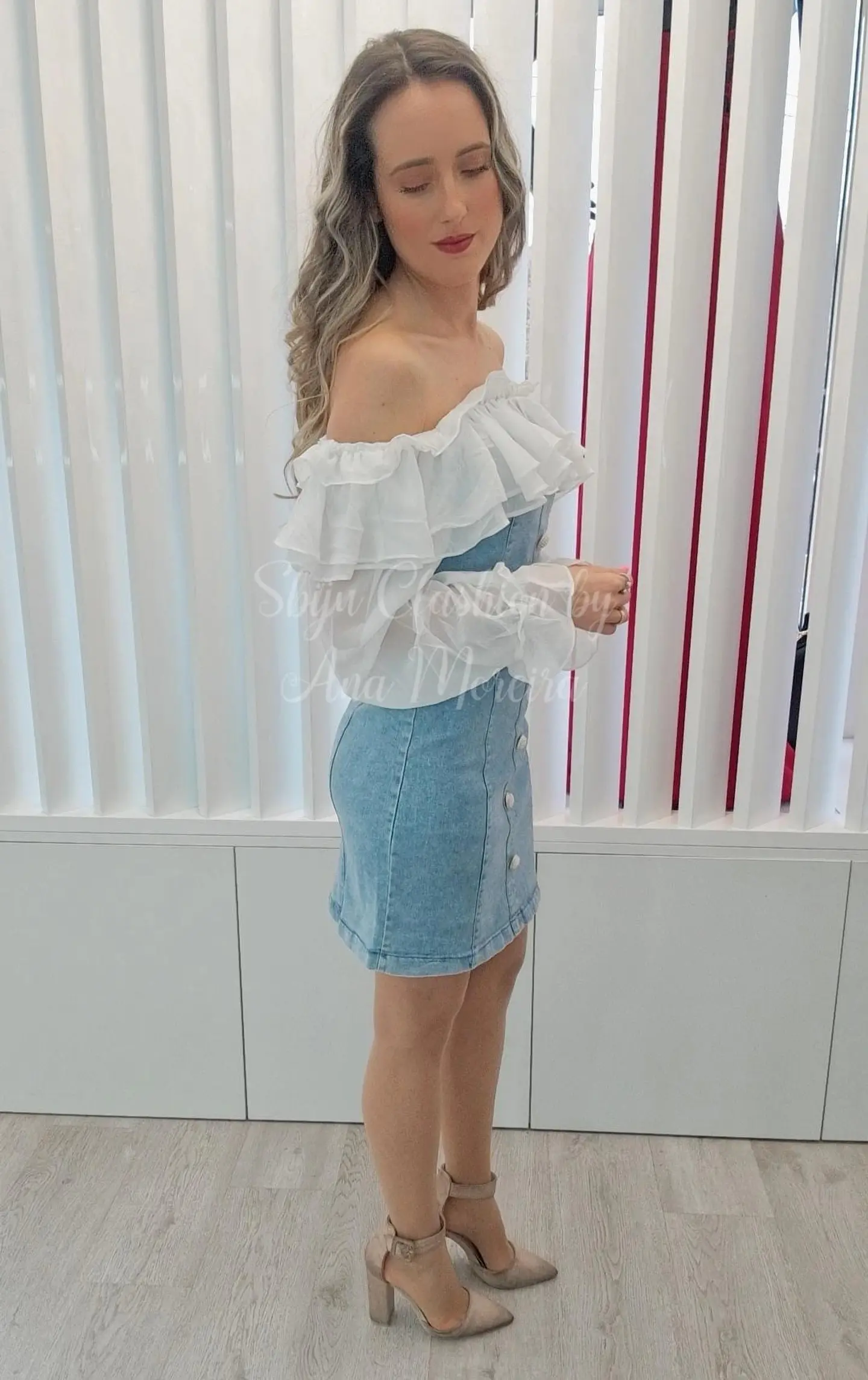 Vestido de Ganga com Folho  5