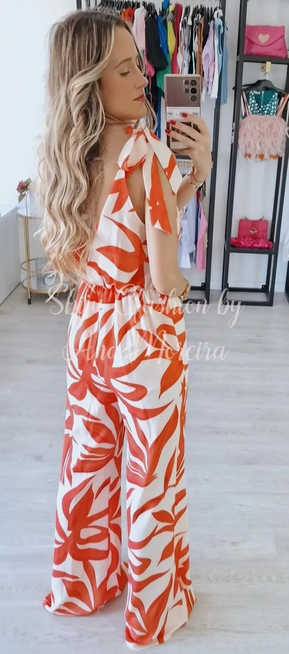 Macacão Estampado com Laços nos Ombros 3