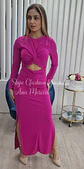 Vestido com Abertura na Barriga, Nó e Duas Rachas - Vorschaubild 3