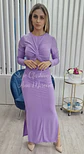 Vestido com Abertura na Barriga, Nó e Duas Rachas - Vorschaubild 1