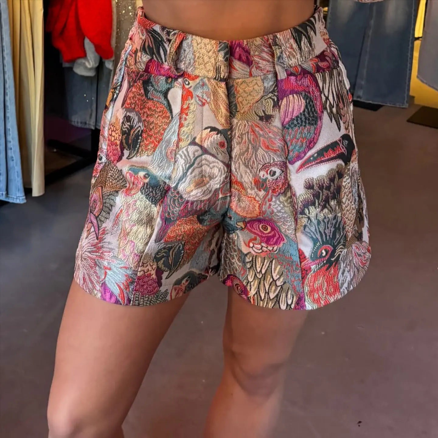 Calções Estampados em Tons de Rosa 4