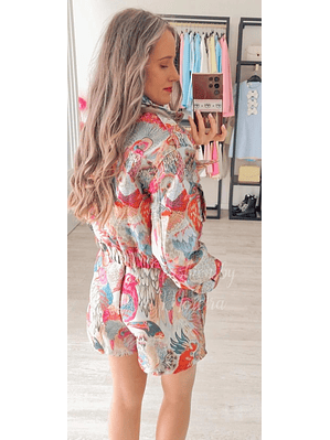 Calções Estampados em Tons de Rosa