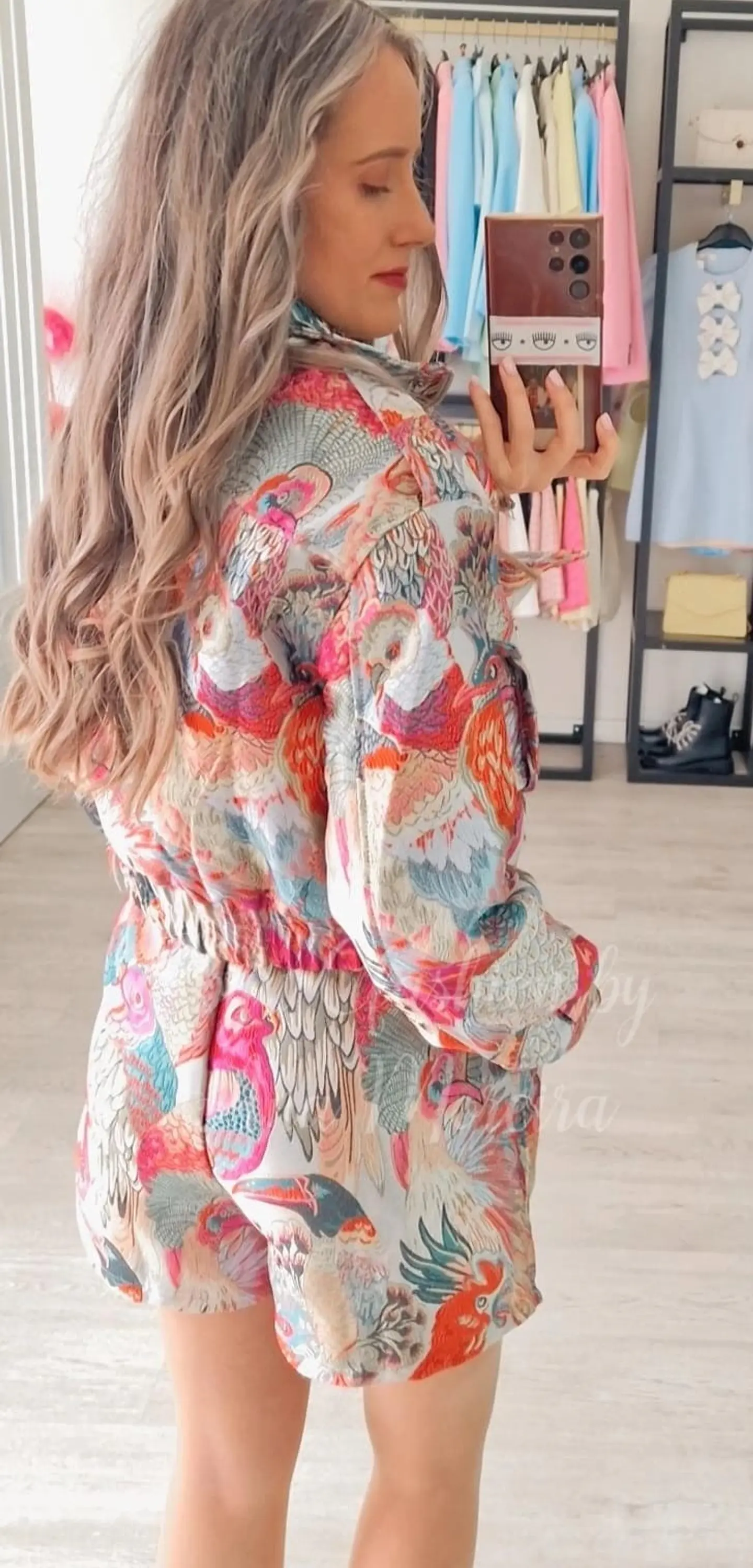 Calções Estampados em Tons de Rosa 2