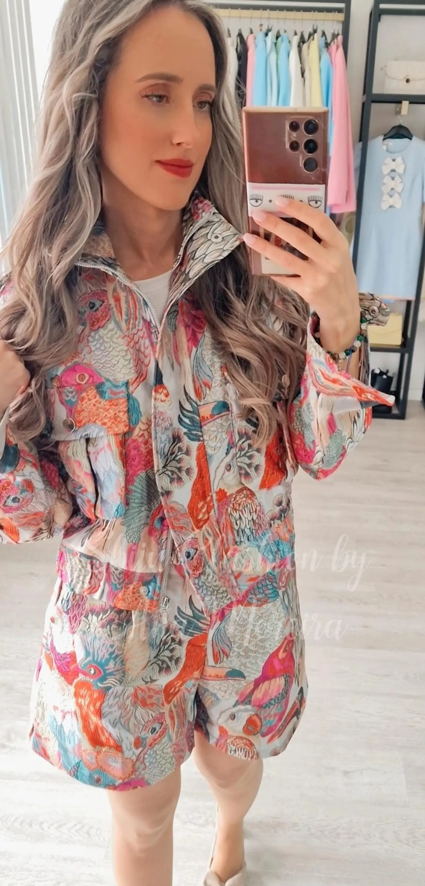 Calções Estampados em Tons de Rosa 6