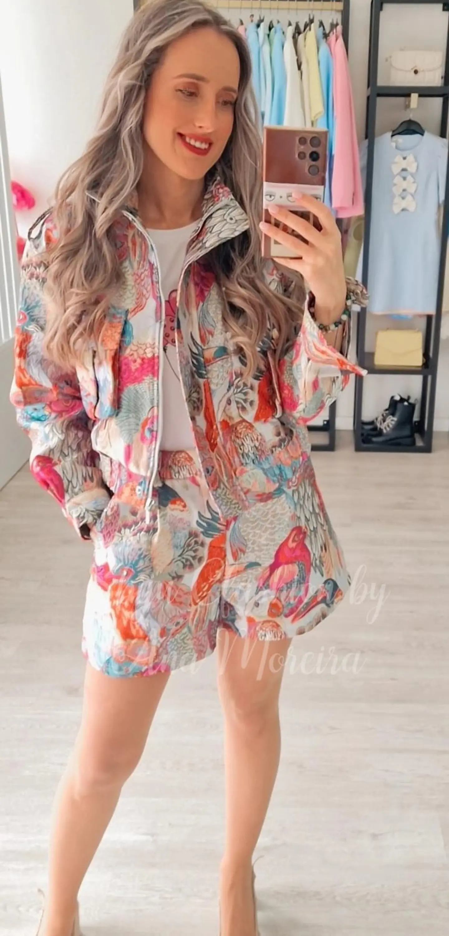 Calções Estampados em Tons de Rosa 5