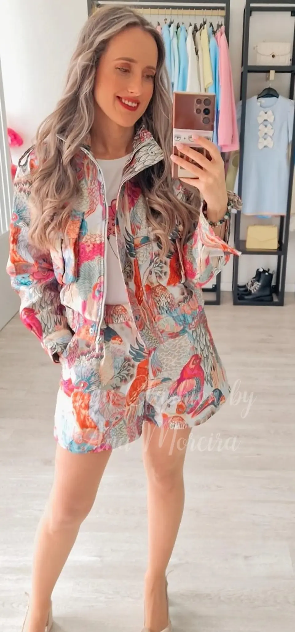 Calções Estampados em Tons de Rosa 5