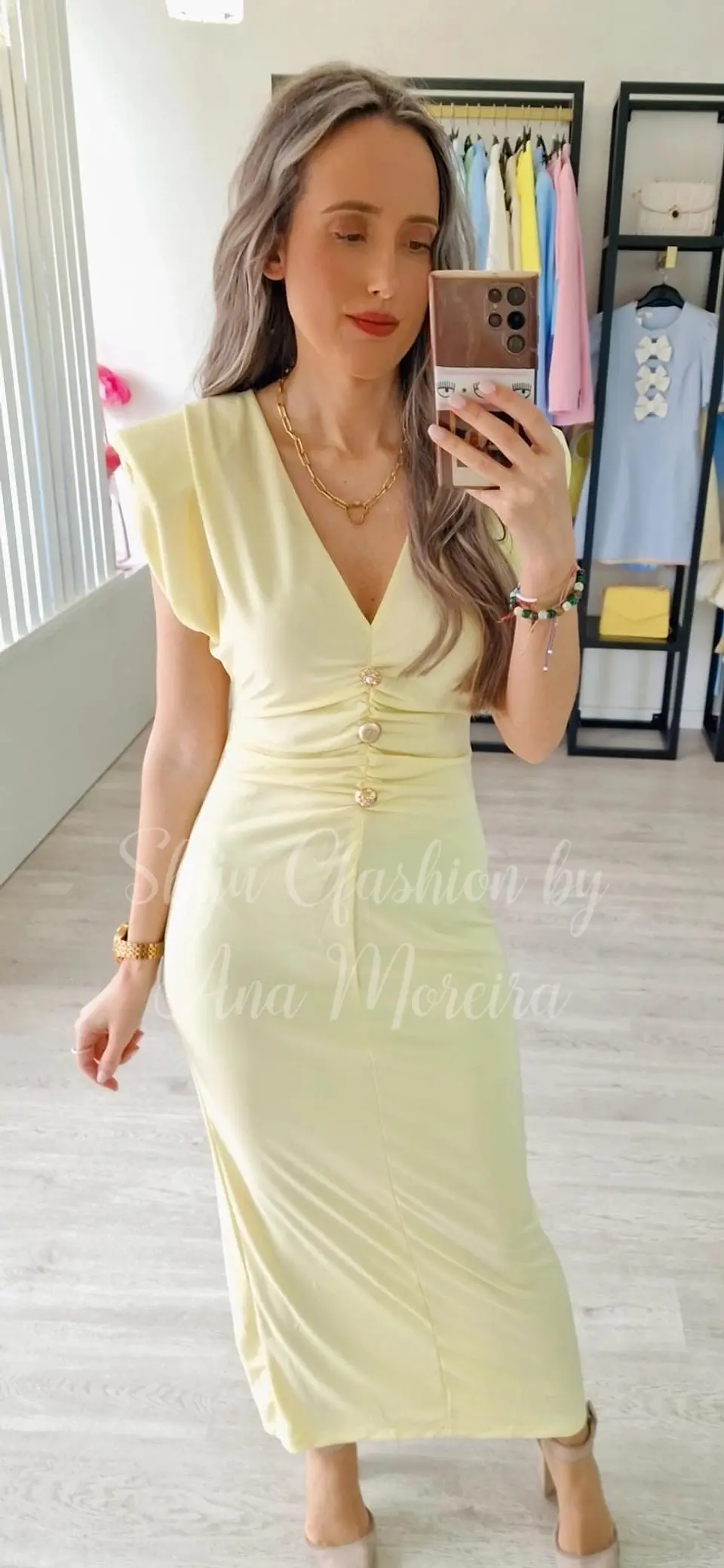 Vestido Midi com Ombreiras  5