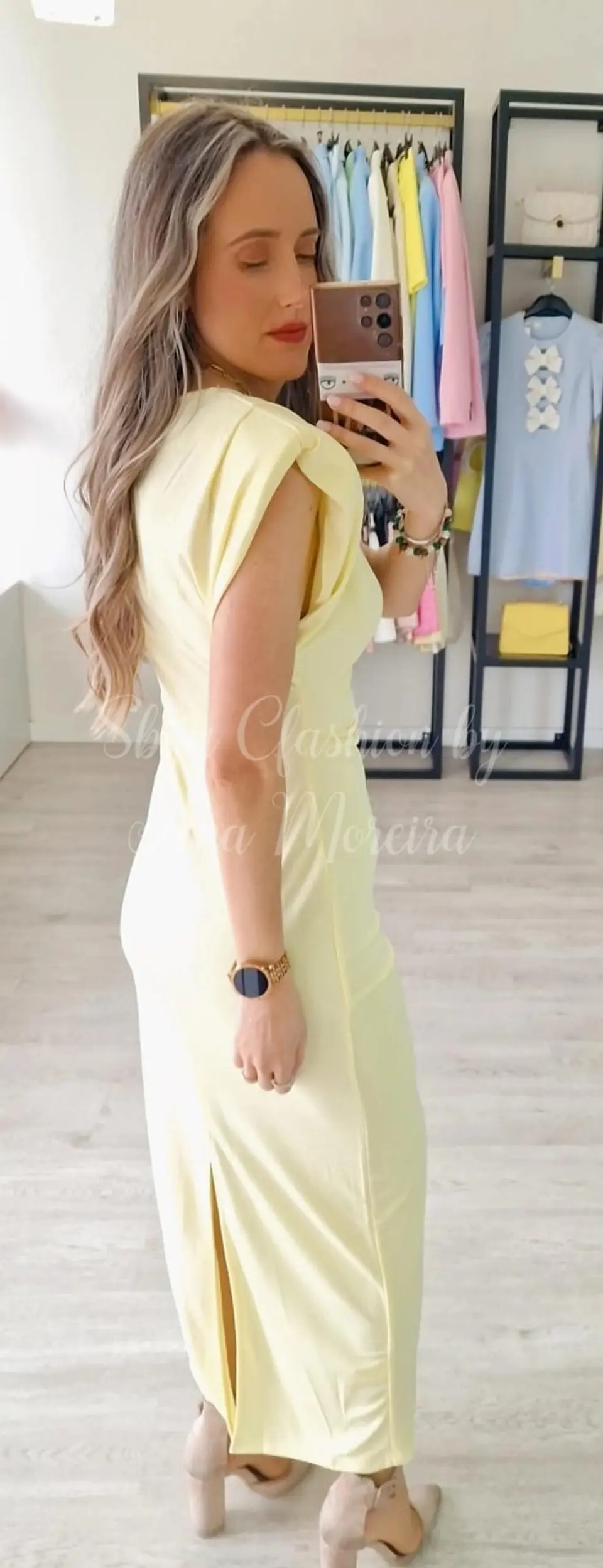 Vestido Midi com Ombreiras  6