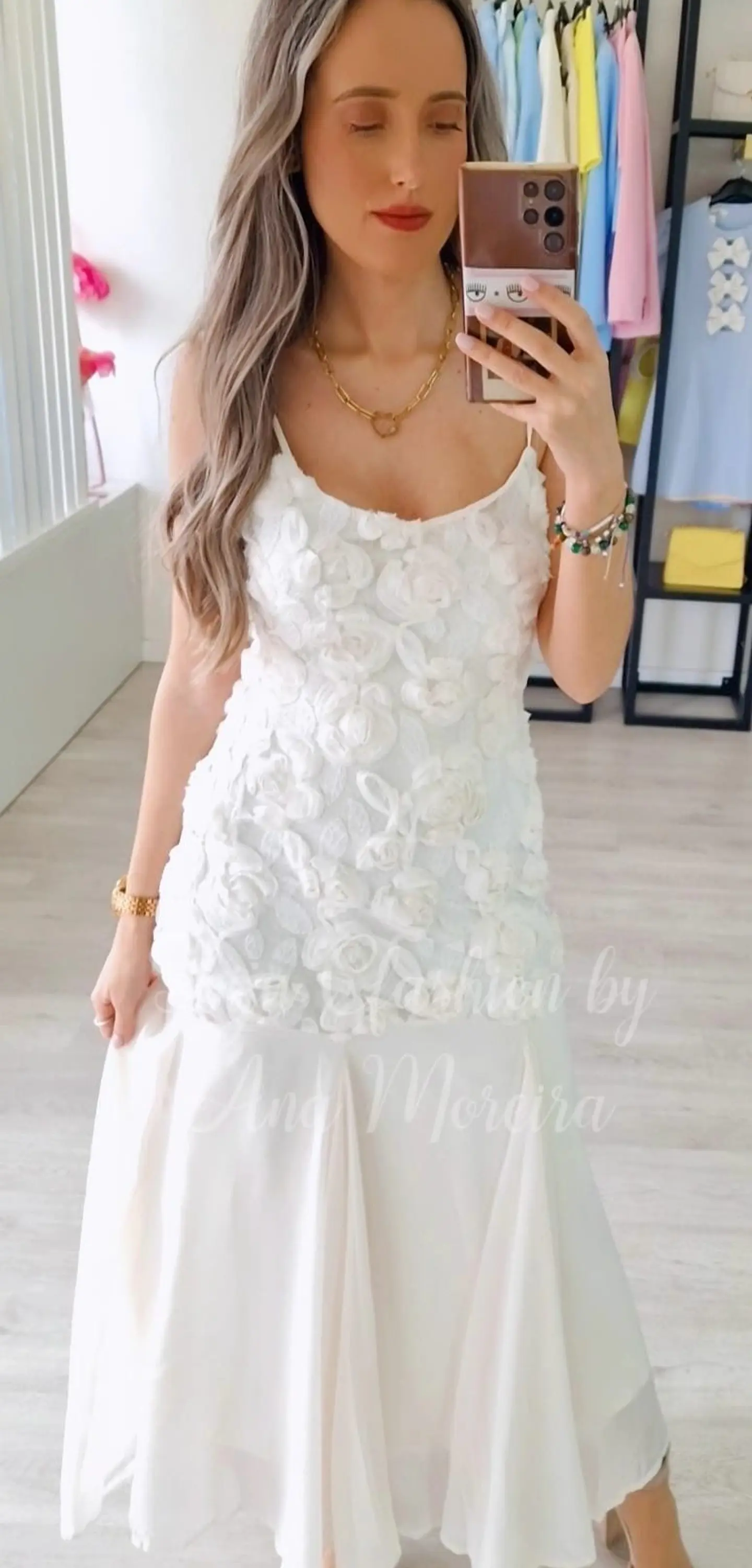 Vestido com Flores 3D  4