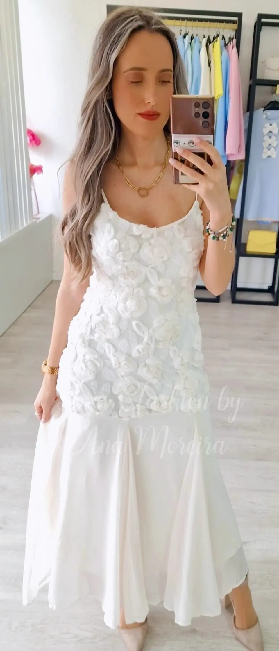 Vestido com Flores 3D  4