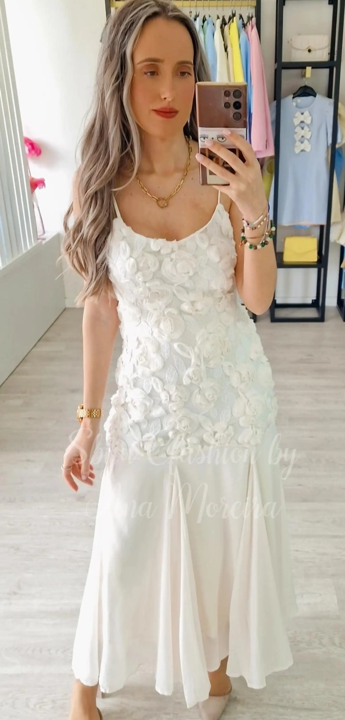 Vestido com Flores 3D  1