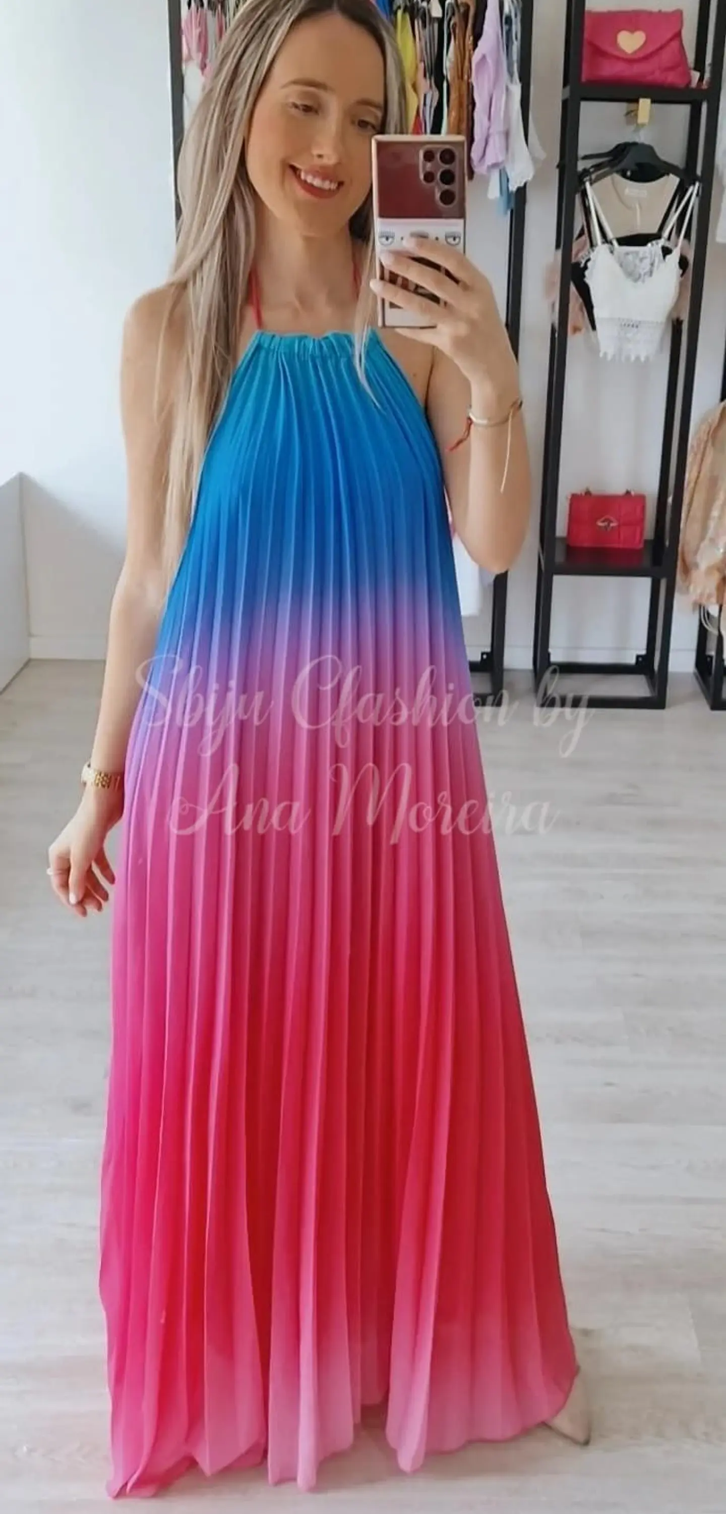 Vestido Plissado Sem Costas 1