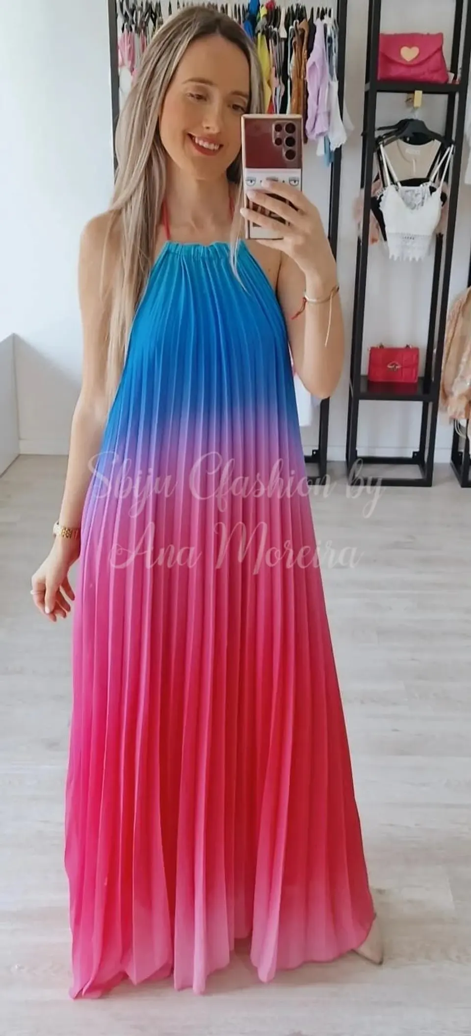 Vestido Plissado Sem Costas 1