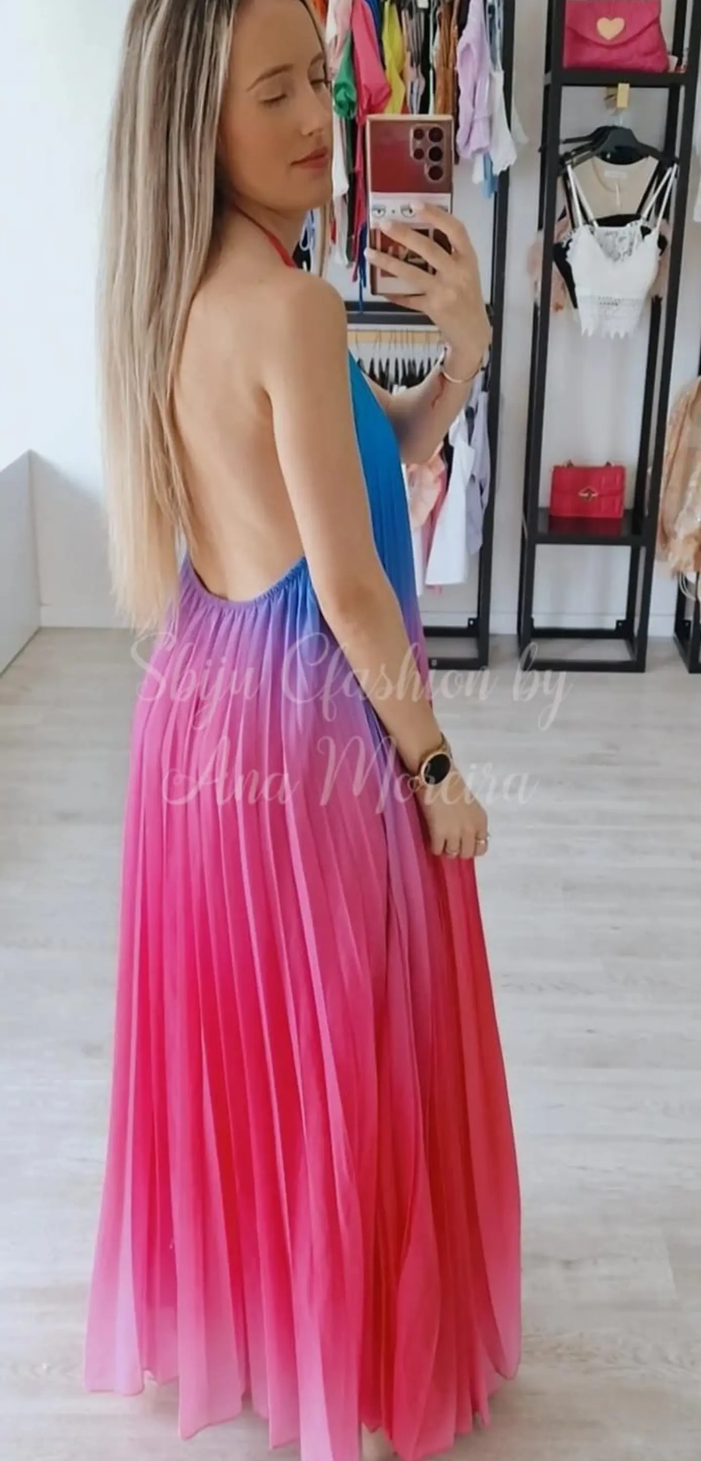 Vestido Plissado Sem Costas 2