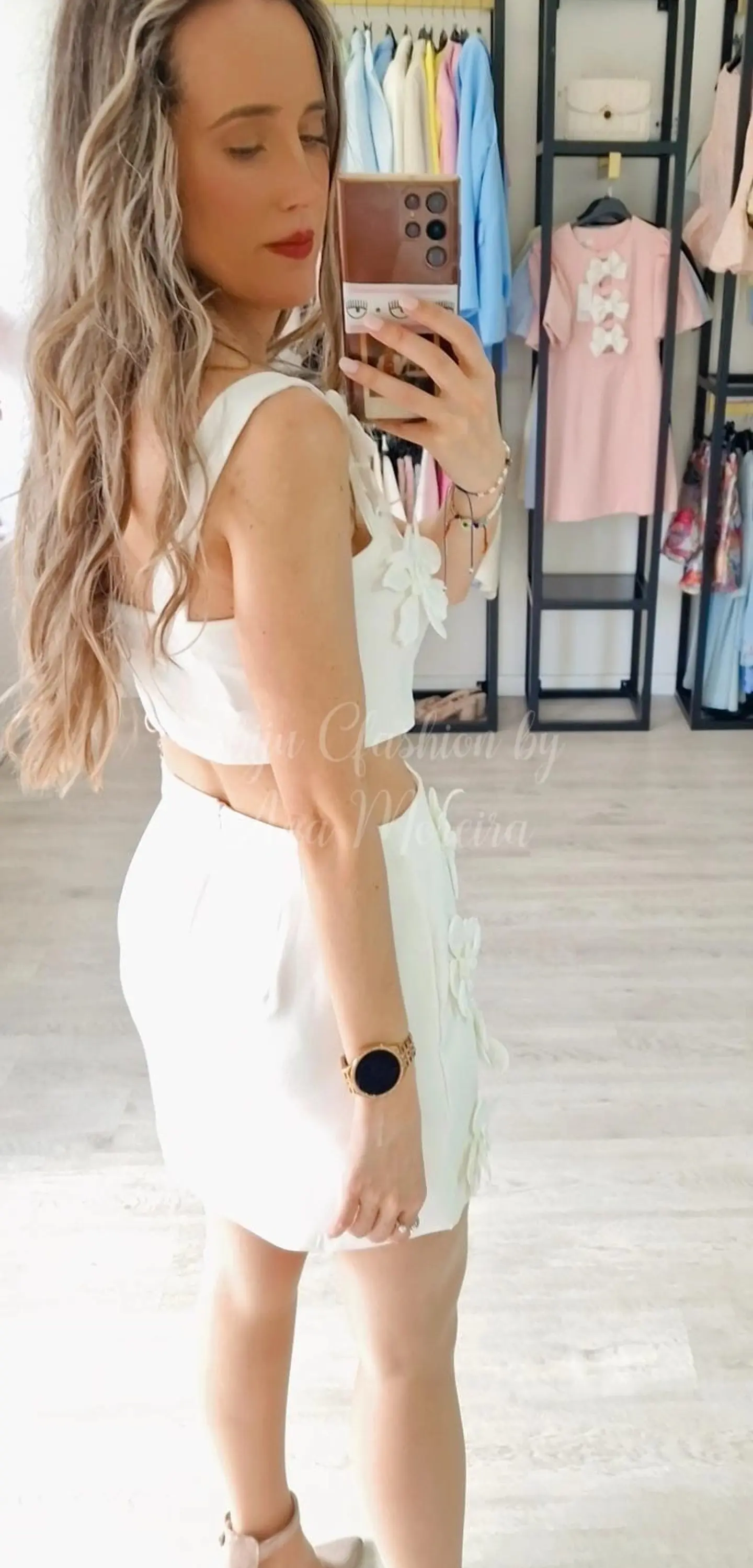 Conjunto Top e Saia com Flores 2